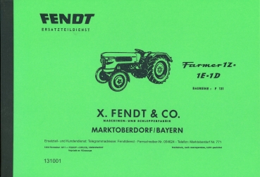 Ersatzteilliste für Fendt Typ Farmer 1Z, 1E, 1D